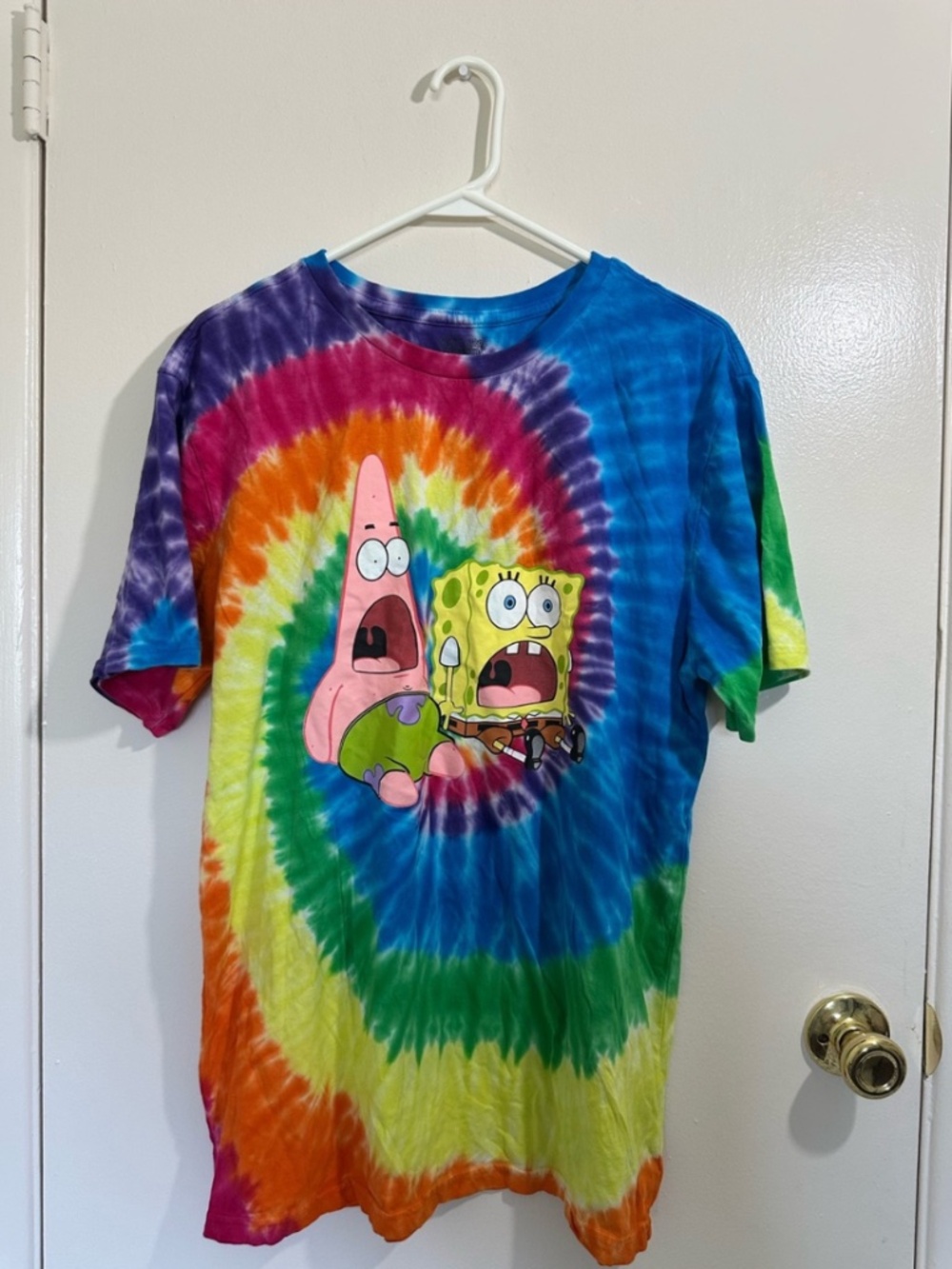 SpongeBob Squarepants Rainbow Tie-Dye Crewneck Tee